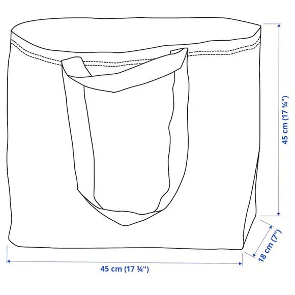 Ikea totes SÄCKKÄRRA Shopping bag, white/green, 7x17 ¾x17 ¾ "/10 gallon lot of 4 - Picture 5 of 8